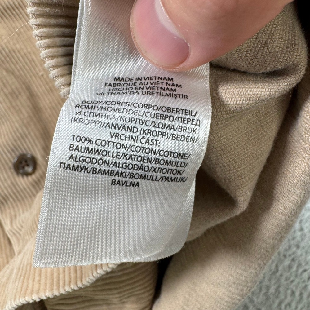 Polo Ralph Lauren Mens Medium Tan Corduroy Classic Fit Button Down Shirt Beige - Picture 7 of 9